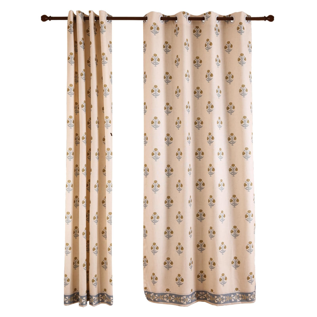 patdrea Designer French Linen Curtains Set of 2 Panels,53"x63"-Istana