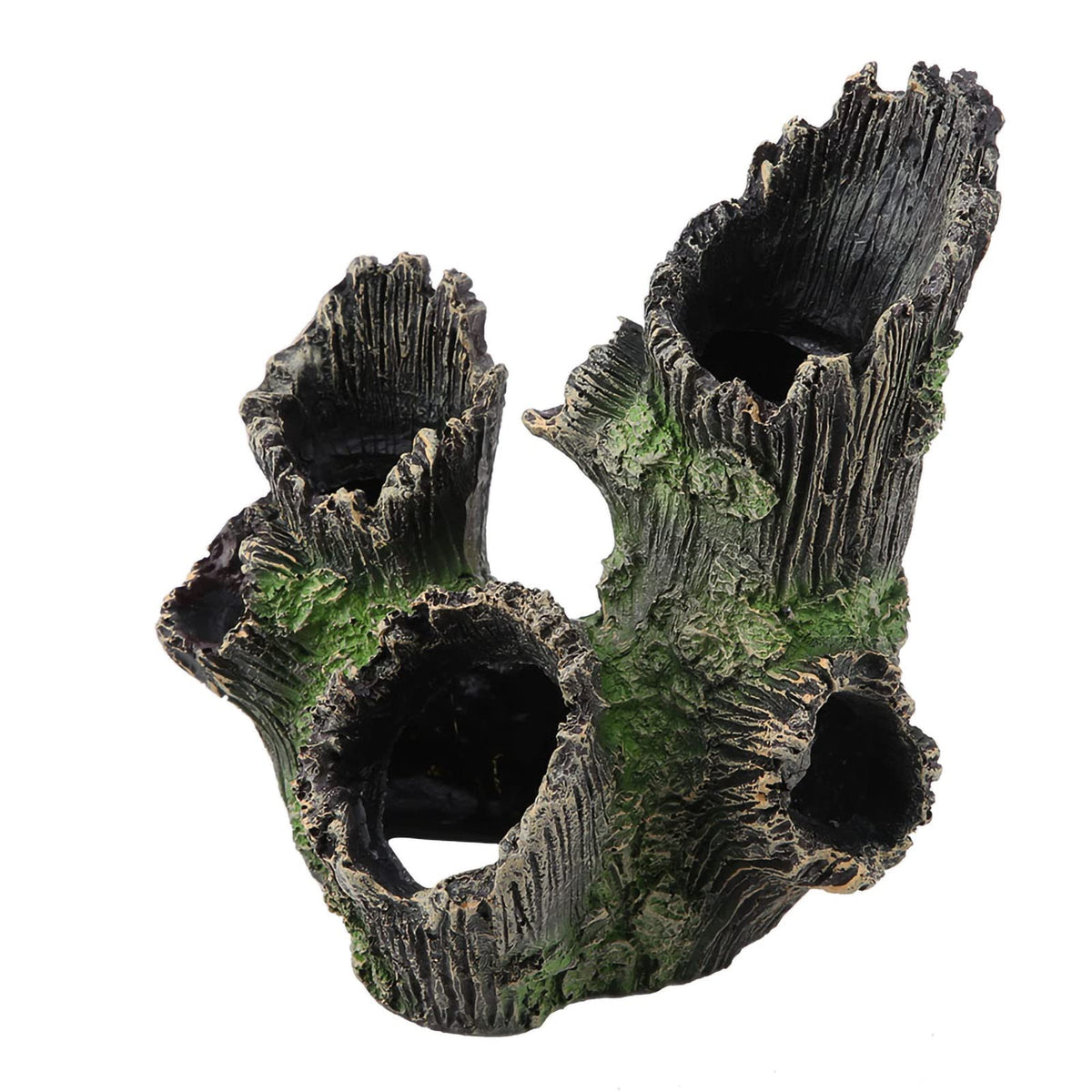 Tyenaza Aquarium Driftwood Decoration, Driftwood Resin Crafts Ornament for Aquarium Decoration Fish Tank Wood with Holes & Aquarium Caves Fish Tank Wood Decor(ST-004A)