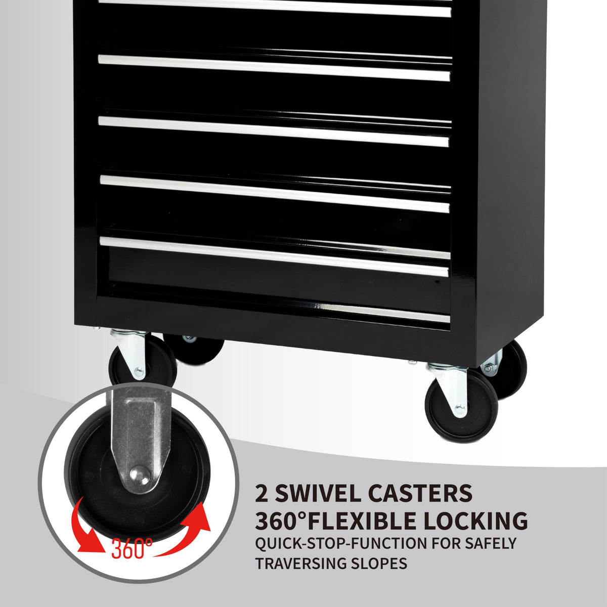 Maxority 7-Drawer Heavy-Duty Rolling Tool Chest Cabinet with Lock Mobile Cart for Garage & Workshop, Black