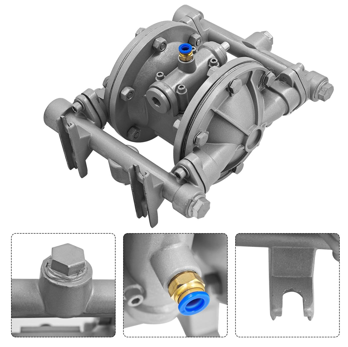Air Operated Double Diaphragm Pump 1/2 inch Inlet/Outlet Max 115PSI Pneumatic Waste Oil Transfer Pump 16 GPM/60 LPM Replace#DP34-001