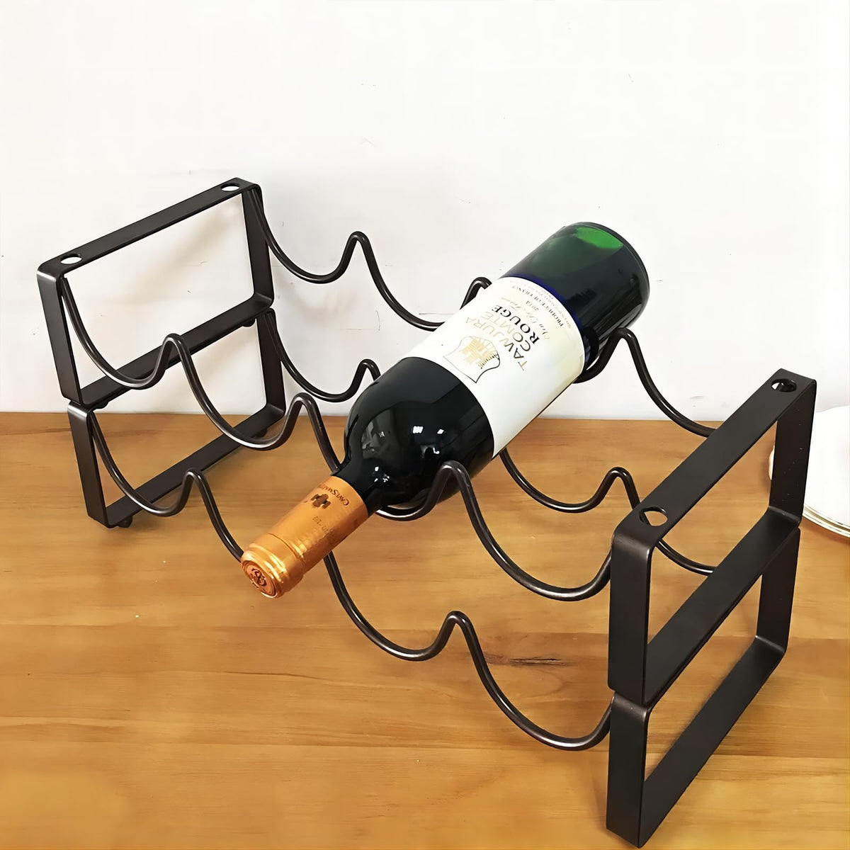 REDANT 2-Tier Stackable Wine Rack for Countertop - Metal Wine Bottle Holder, Small Wine Storage Organizer for Inside Cabinet, Kitchen, Bar, or Dining Room, Holds 8 Bottles, Bronze