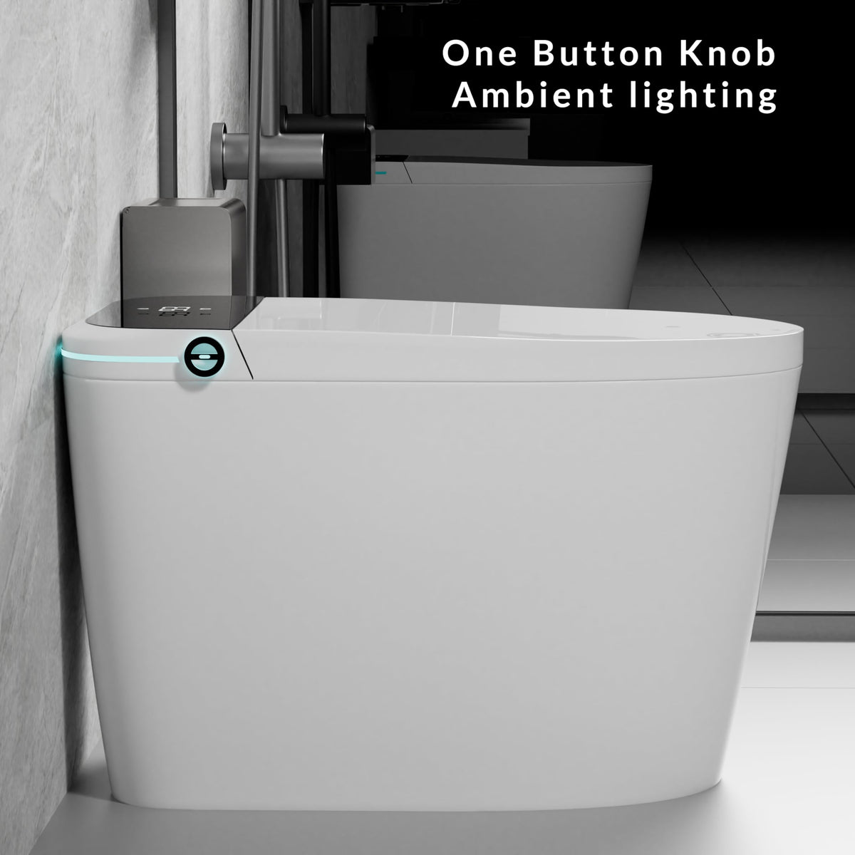 WinZo Smart Toilet, Tankless Toilets with Heated Seat, Auto Open & Close, Smart with Bidet Built In ADA Chair Comfort Height,Dryer and Warm Water Sprayer, Featuring Foot Sensor and Black LED Display