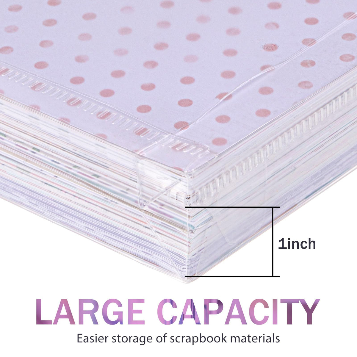 Henoyso 36 Pcs 12 x 12 Scrapbook Paper Storage Organizer Top Loading Plastic Craft Paper Holder Storage Organization for Holding Scrapbook Vinyl Files Photos, Clear