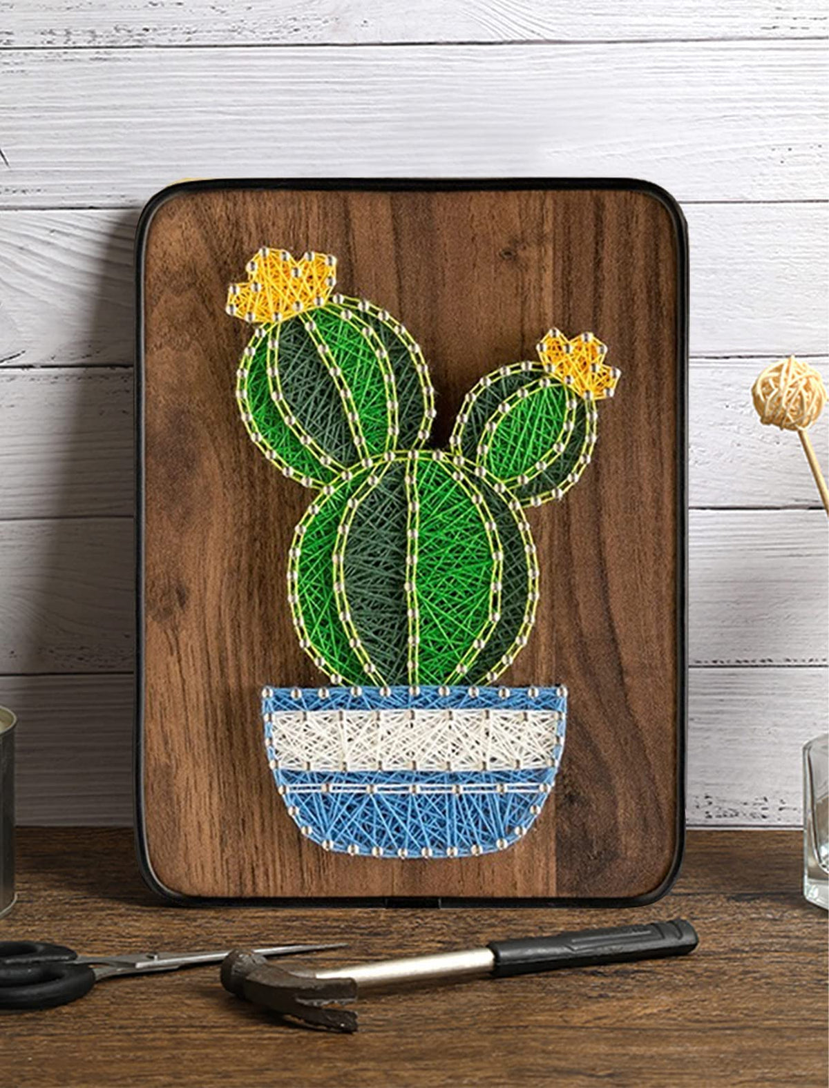 BAZIMA DIY String Art Kit for Beginner, DIY Cactus Potted Craft Kit,Unique Gift,Craft Kit for Holidays