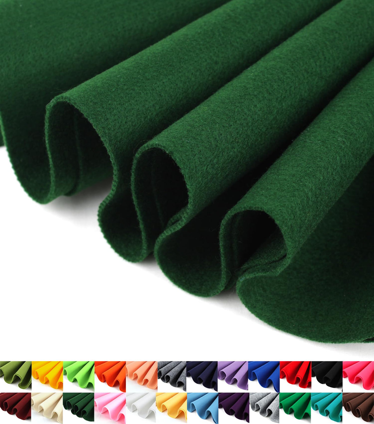 Barcelonetta | Felt Fabric | 72" Wide | 1.6mm Thick | Acrylic & Soft | Felt by the Yard | Felt for DIY Crafts, Projects, Sewing (Forest Green, Half Yard)