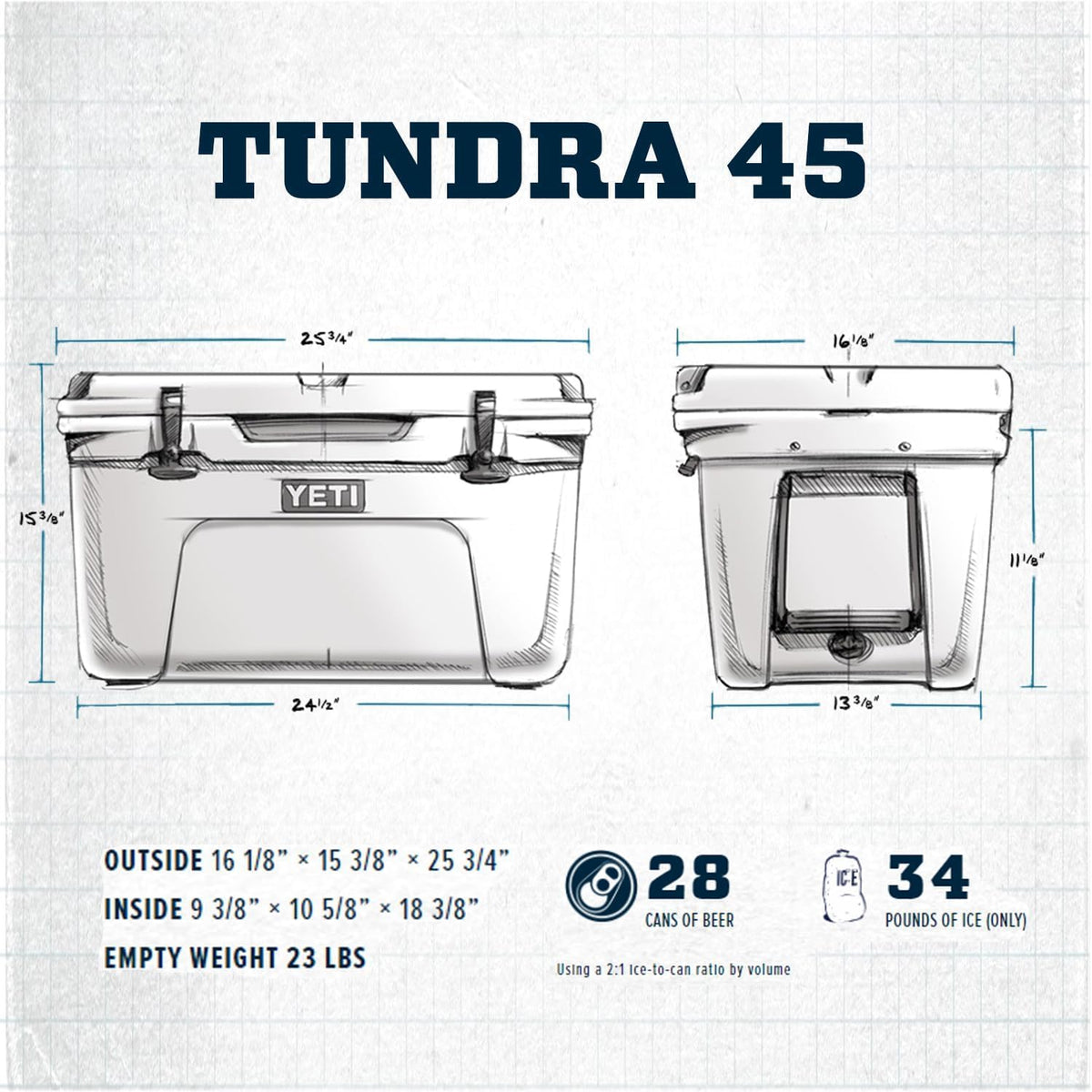 YETI Tundra 45 Cooler, Charcoal/Rescue Red
