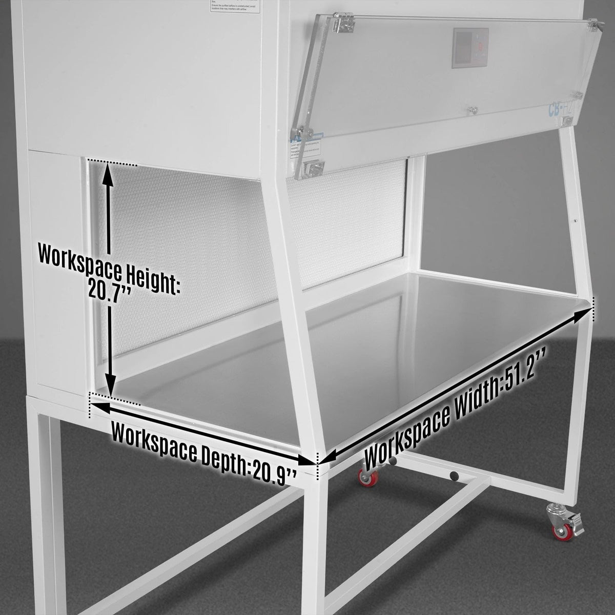MechMaxx 53.5'' Wide Horizontal Laminar Flow Clean Bench with HEPA Filtration & UV Sterilization | ISO Class 5, CB-H2