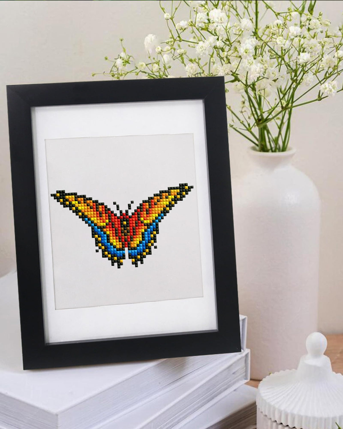 PeakLuv 12 Pcs Mini Diamond Painting Kits Butterfly, Small Diamond Art Kits for Adults, DIY Square Drill Butterfly Small Gem Art 1-Hour Painting for Home Desktop Decor, 6X7in