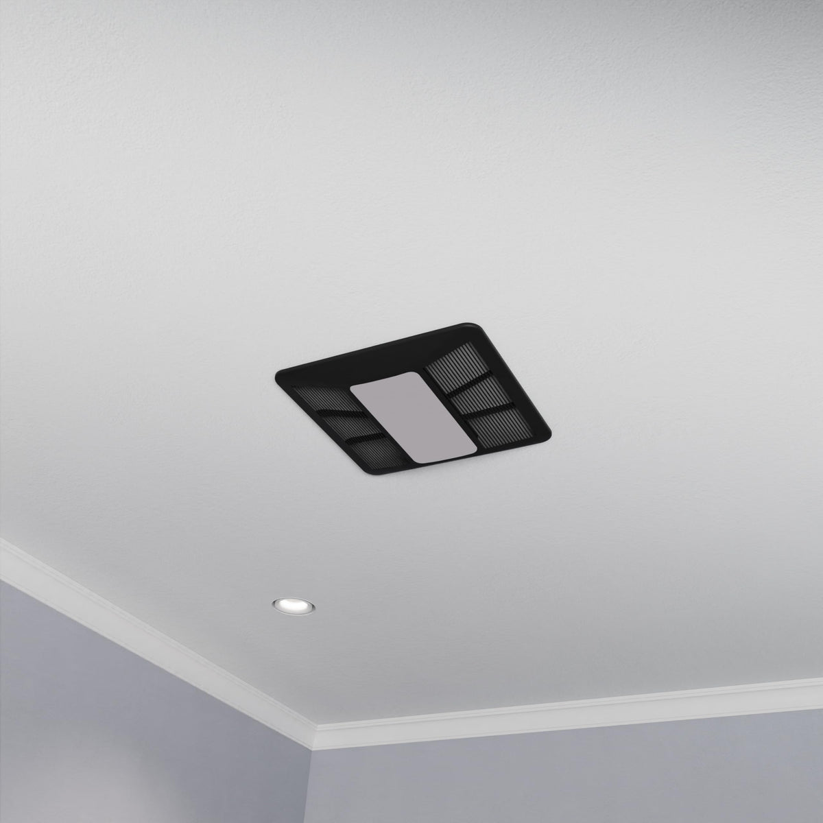 ANZZI Exhaust Fan 100 CFM 1.5 Sones Bathroom Exhaust Fan with Light & Humidity Sensor, Ceiling Mount (Black)