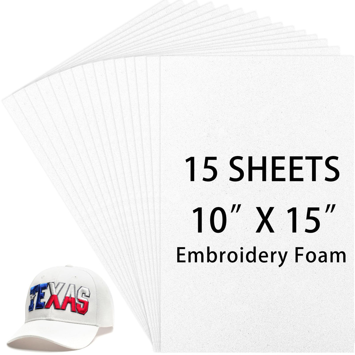 Innconee 15 Pcs Embroidery Foam 3mm Thick 10 x 15 Inch 3D Puffy EVA Foam Sheets for 3D Embroidery Arts and Crafts, DIY Projects, Hand Sewing, Quilting, Hats, Cosplay Costumes, Bags(White)