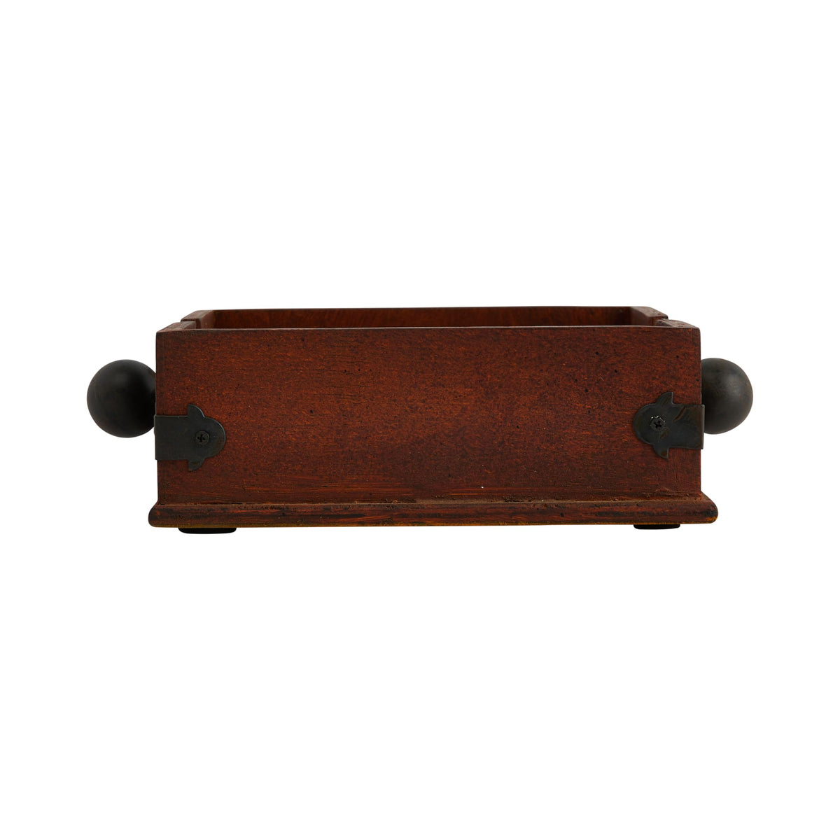 Creative Co-Op Square Wood Napkin Holder with Metal Bar