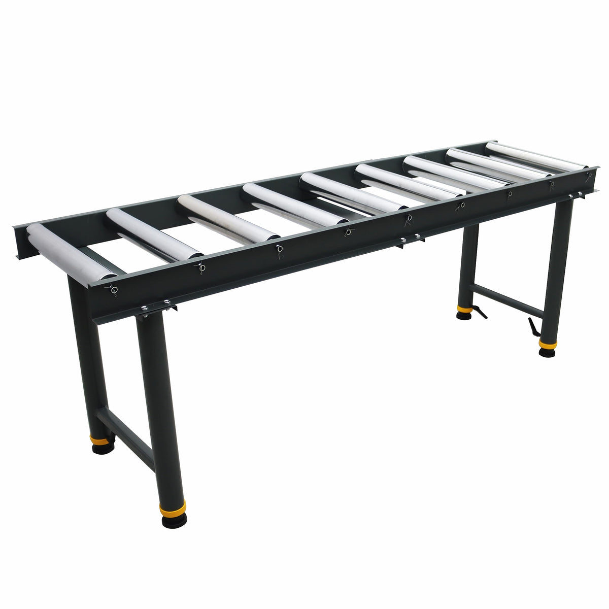 INTSUPERMAI 9 Rolls Adjustable Conveyor Roller Heavy-Duty StandTable Adjustable Roller Conveyor Feed Stand Roller Table Conveyor Stand 440 Lbs