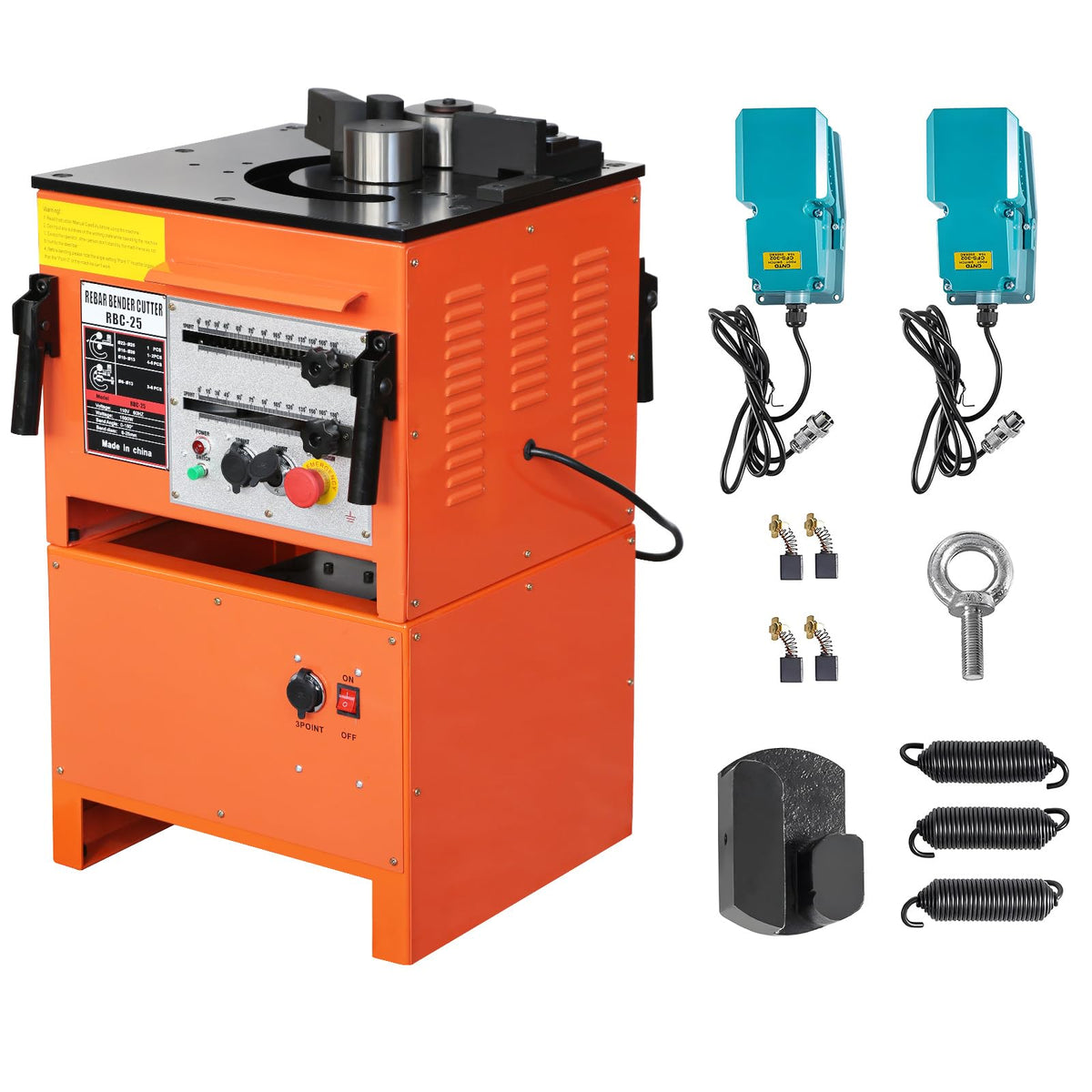 1600W Rebar Bender,19.6"l x 17.7"w x 31.1"h, Electric Rebar Bending Machine with Foot Pedal and Handle, 0°-180° Adjustable Bending Angle, 6-7 Seconds Fast Bending Speed