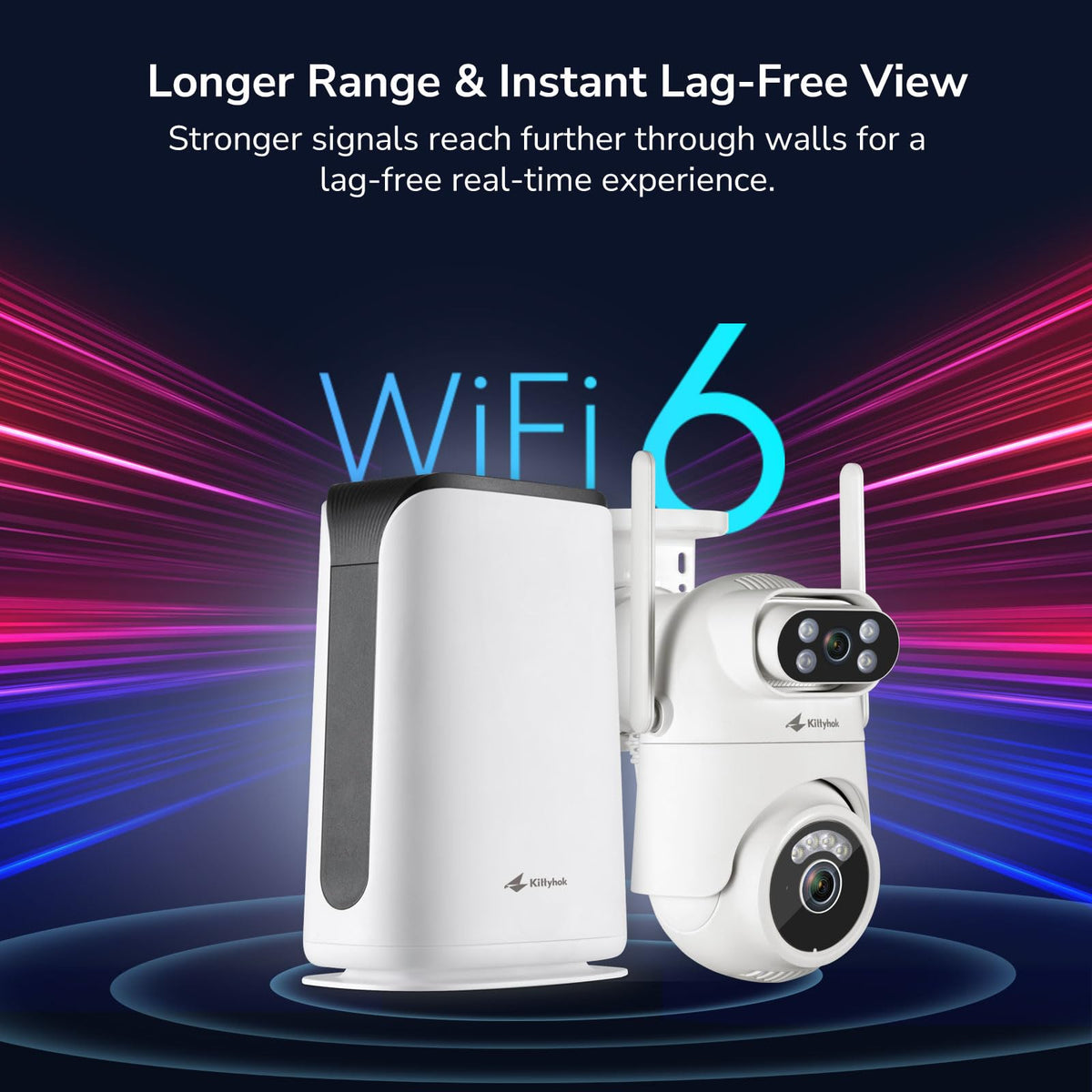 Home Security Camera System Wireless, Dual Lens 2K Security Cameras Wireless Outdoor with 2.4/5GHz WiFi, 360° PTZ, Auto Tracking, Motion Detection, Night Vision, 2-Way Audio, 10CH NVR with 500GB HDD
