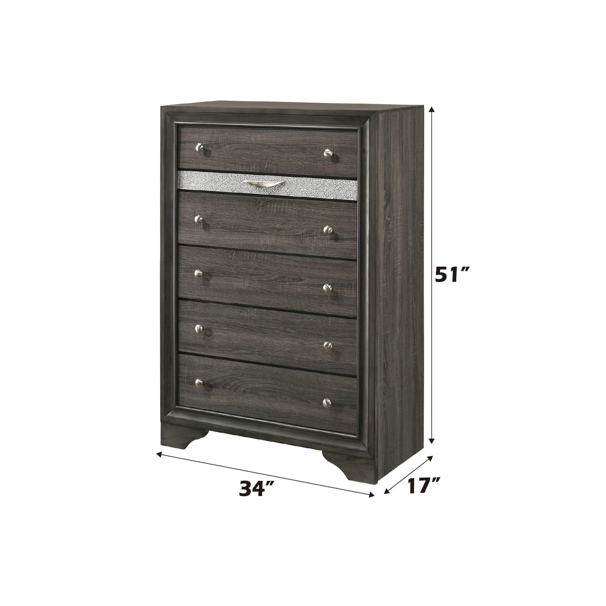 Acme Naima Wood Chest in Gray