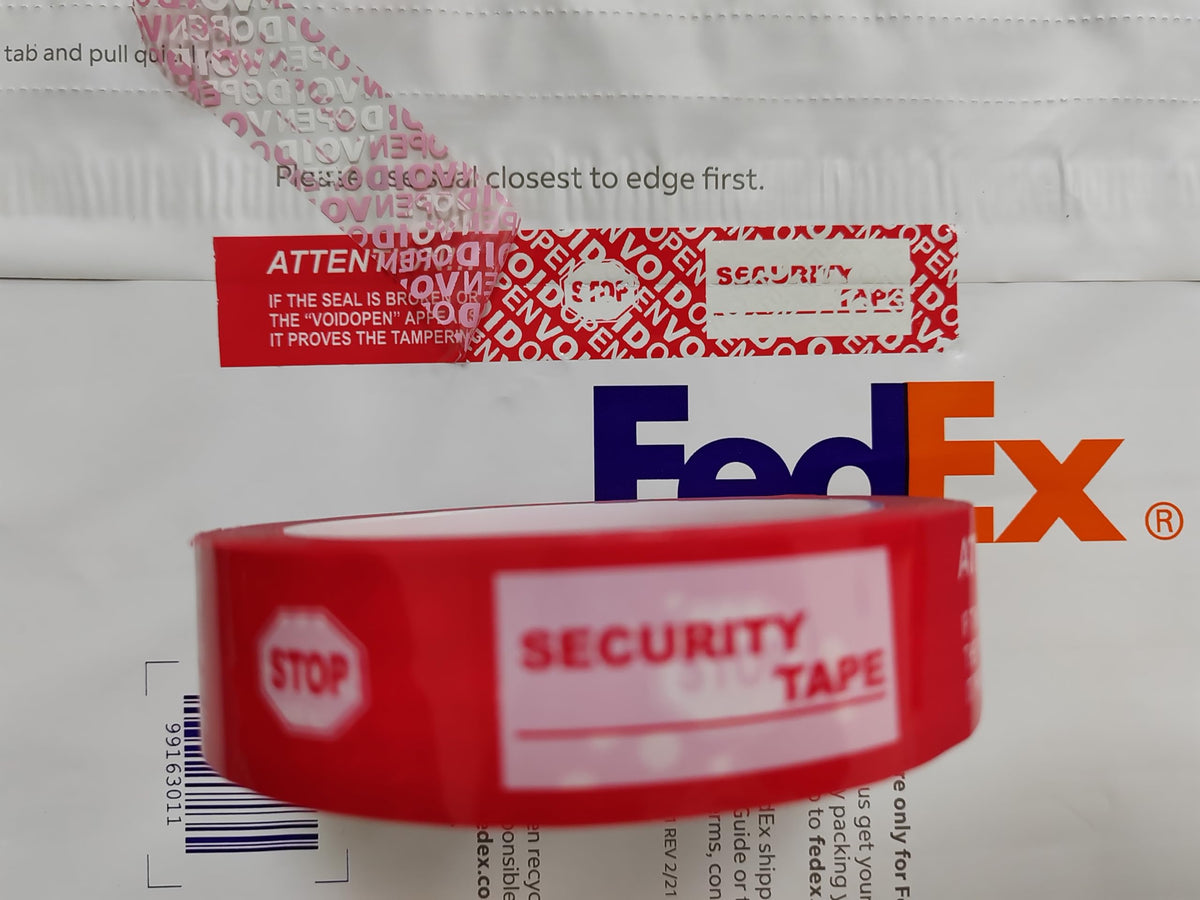 TSPC SECSEAL 2 Rolls,1" x55 Yards Total Transfer Tamper Evident Security Packing Tape Seals (Superior Tamper Proof with Thick Void Film)