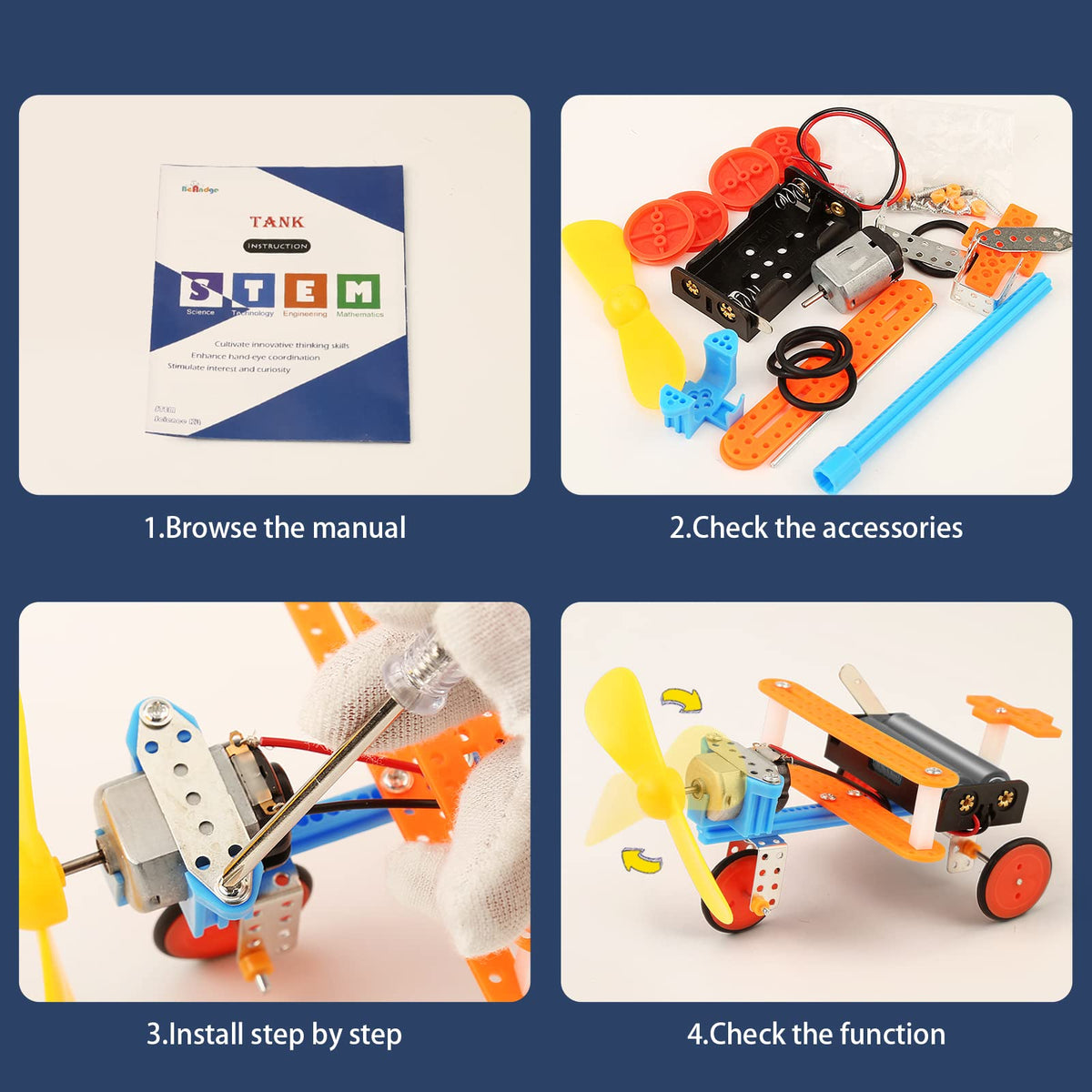 STEM Kits for Kids Crafts 6-8 8-12, Boys Gifts Toys for 6 7 8 Year Old Boy Birthday Gift Ideas, STEM Toys Crafts 6+ 7+ yr, Robotics Science Kits Activities Robot Building Age 8-10 9 10 11 12 13 14