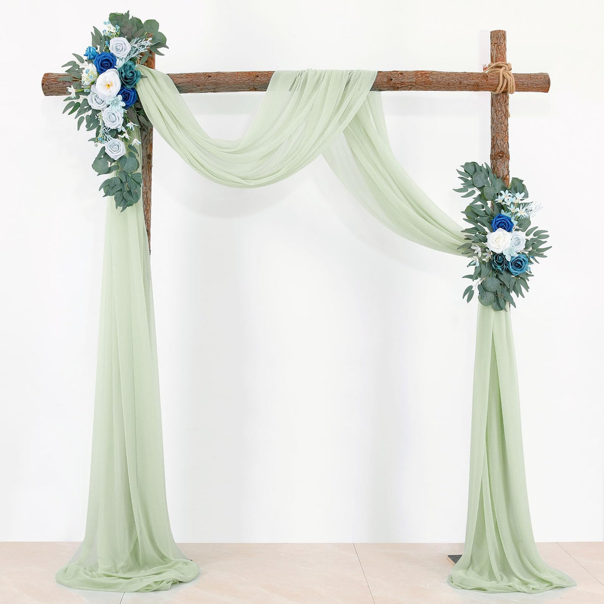 BOYOUTH Dark Green Voile Swag Scarf Valances Curtains,Long Sheer Chiffon Fabric Backdrop Curtains Scarves for Wedding Arch Draping,Party Outdoor Decor,30 by 394 Inches,1 Panel