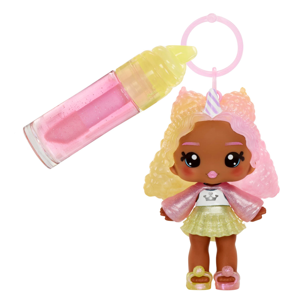 Yummiland Lip Gloss Doll – Nia Candy Fluff, with DIY Lip Gloss Kit, Ages 4+