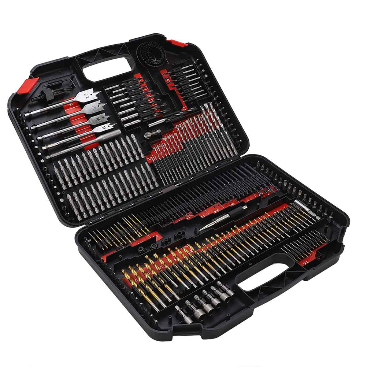 Combination Drill Bit Set, Versatile 246PCS Multi Material Drilling and Driving Kit for Home Repair DIY HSS Black Oxide Masonry Wood Bits with Color Coded Storage Case