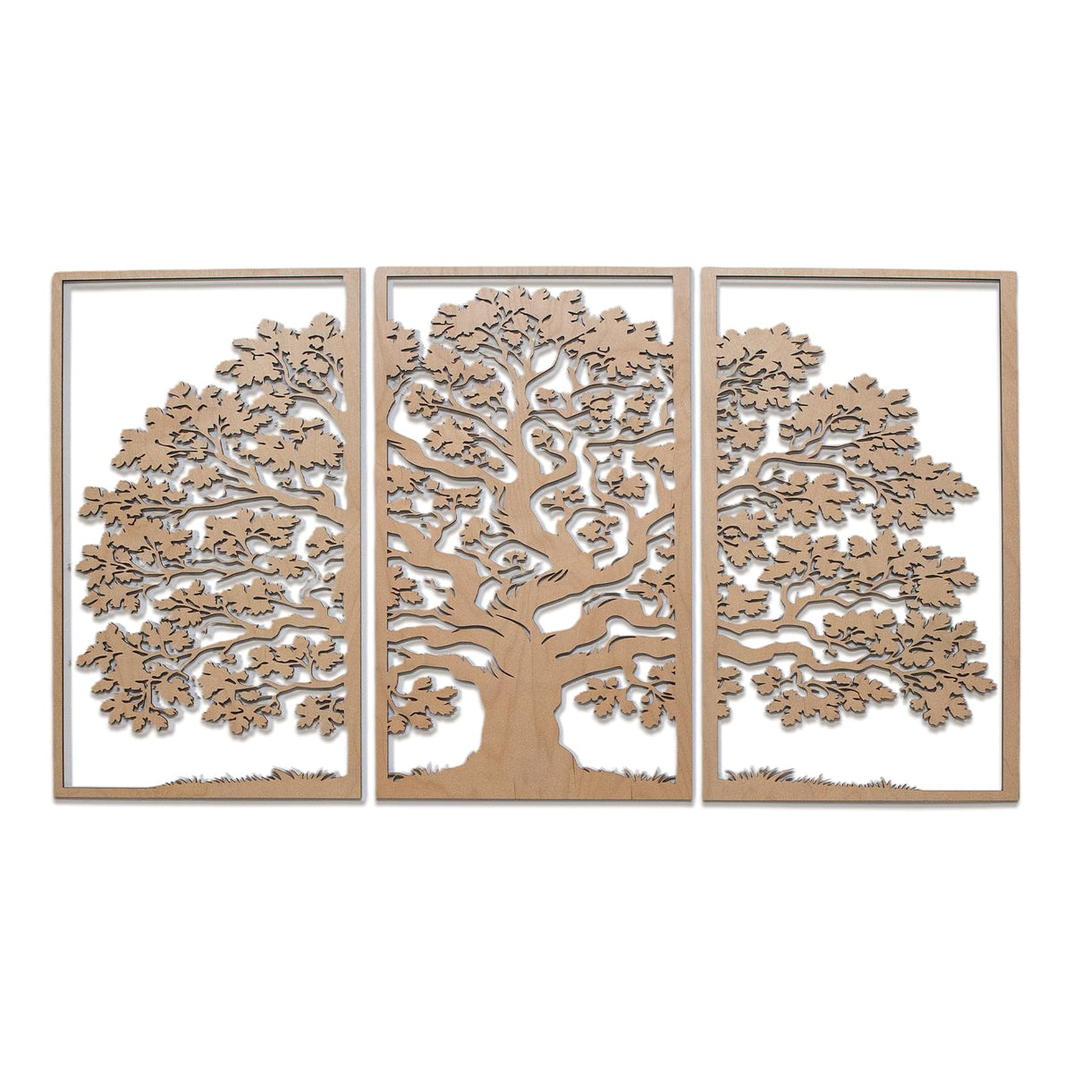 Tree of Life 3-Panel Wooden Wall Art – Baltic Birch Hanging Decor, Rustic Home & Living