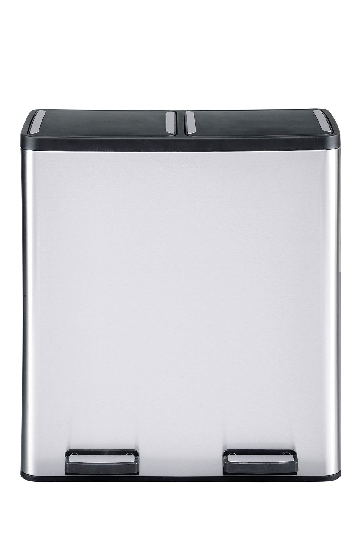 Step N' Sort The 18.5 Gallon Extra Large Capacity, Soft-Step, Dual Trash and Recycling Bin with Removable Inner Bins, Silver