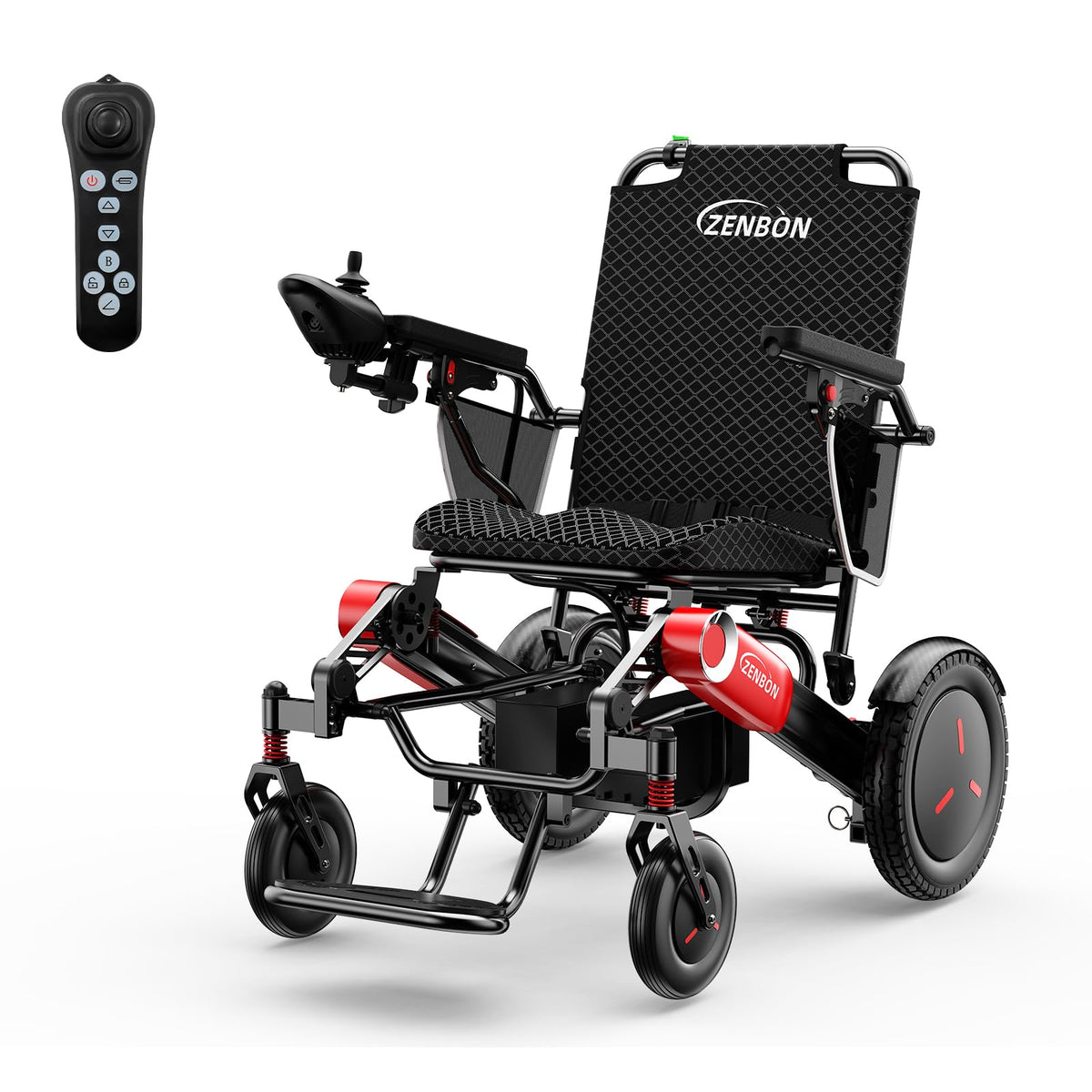 Electric Wheelchairs for Adults ZENBON, 30 Miles Cruise Range, Manual Foldable Powered Wheelchair, Intelligent Motorized Wheelchairs for Seniors, Portable All Terrain Electric Mobility Chair 632A
