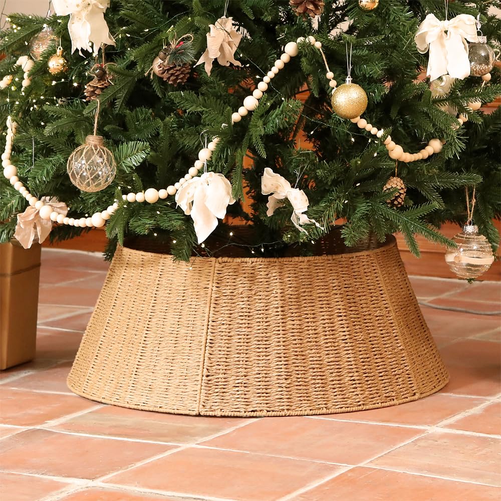 Christmas Tree Collar, 28 Inch Rustic Farmhouse Christmas Tree Base Stand Cover