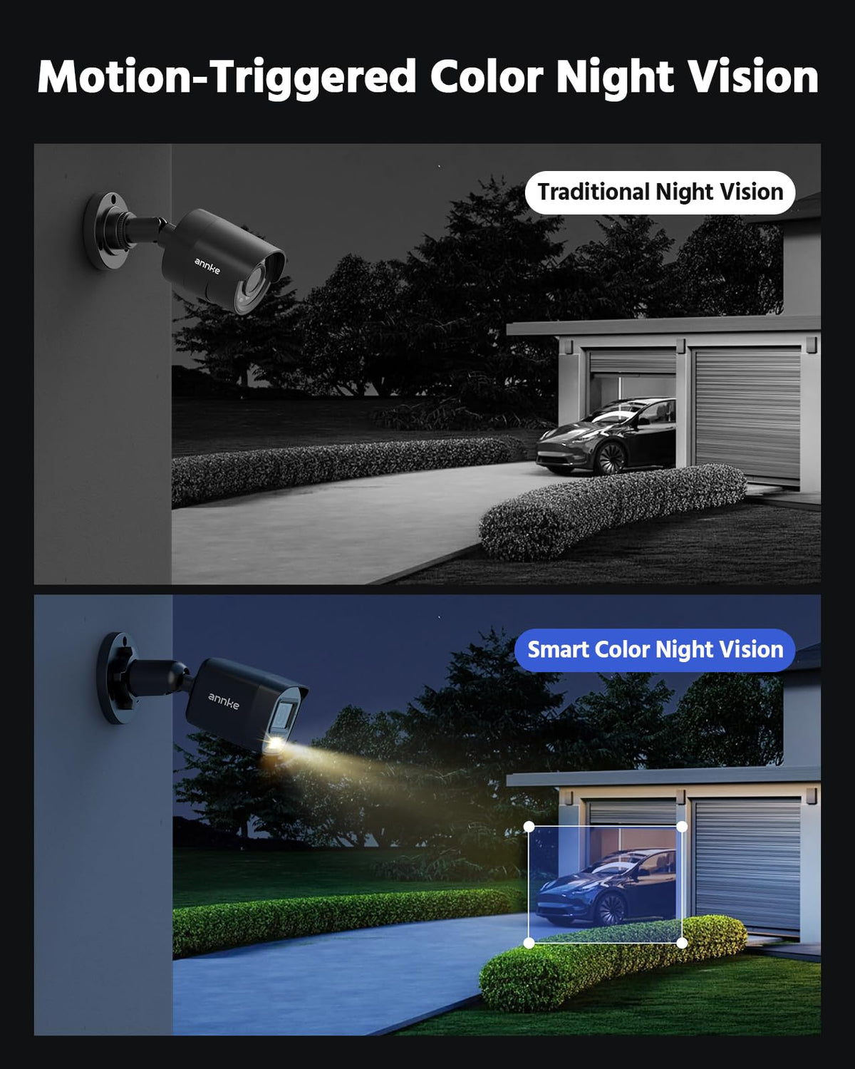 ANNKE 3K Lite Wired Security Camera System Outdoor with AI Human/Vehicle Detection, 8CH H.265+ DVR and 8 x 1920TVL 2MP IP67 Home CCTV Cameras with Smart Dual Light, Color Night Vision, 1TB Hard Drive