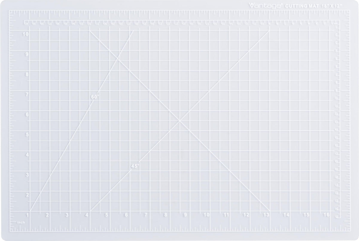 Dahle Vantage 10681 See-Through Premium Self-Healing Cutting Mat, 12"x18", 1/2" Grid, 5 Layers for Max Healing, Perfect for Crafts & Sewing, Clear