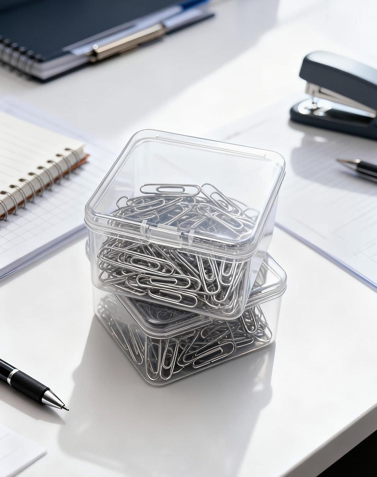 LJY 20-Pack 2.6x2.6x1.4in Clear Plastic Storage Boxes,Square Small Parts Organizer Containers with Lids for Jewelry,Beads,Crafts,Electronics,Stackable PP Plastic Boxes for Home Office Organization