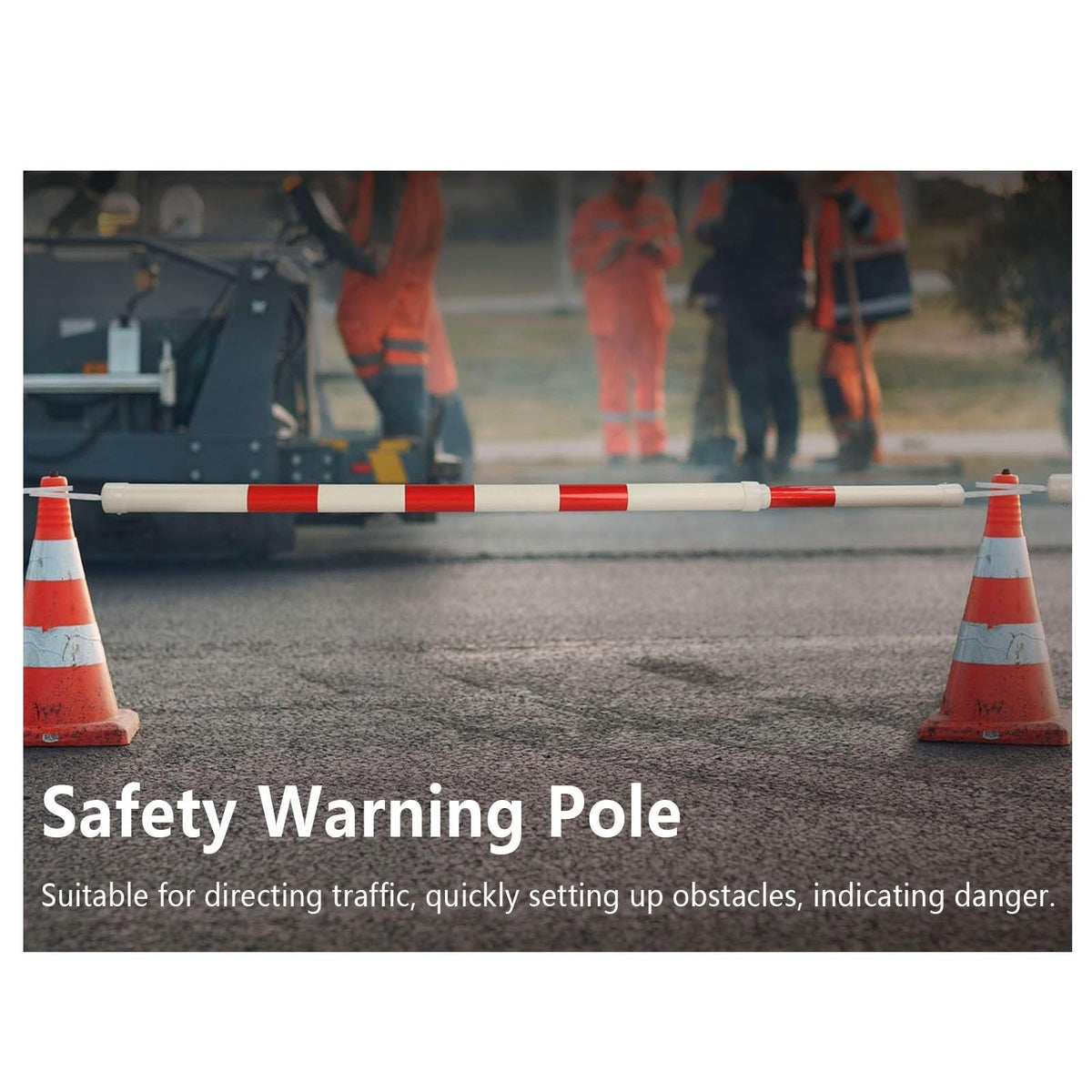 1 Pack Retractable Cone Bar 4 FT to 6.9 FT, Expandable Portable Safety Barrier for Road Work, Construction, Temporary Traffic Control, Durable Barricade Tape