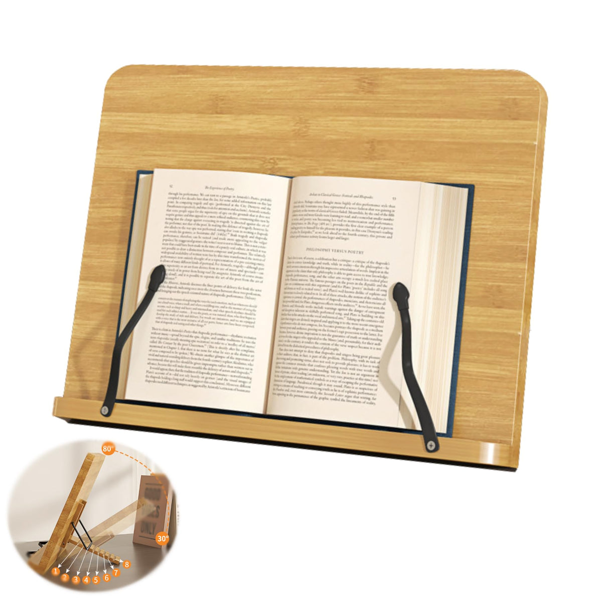 GCFTIFF Adjustable Recipe Book Holder,Multi-Use for Cookbook,Tablet