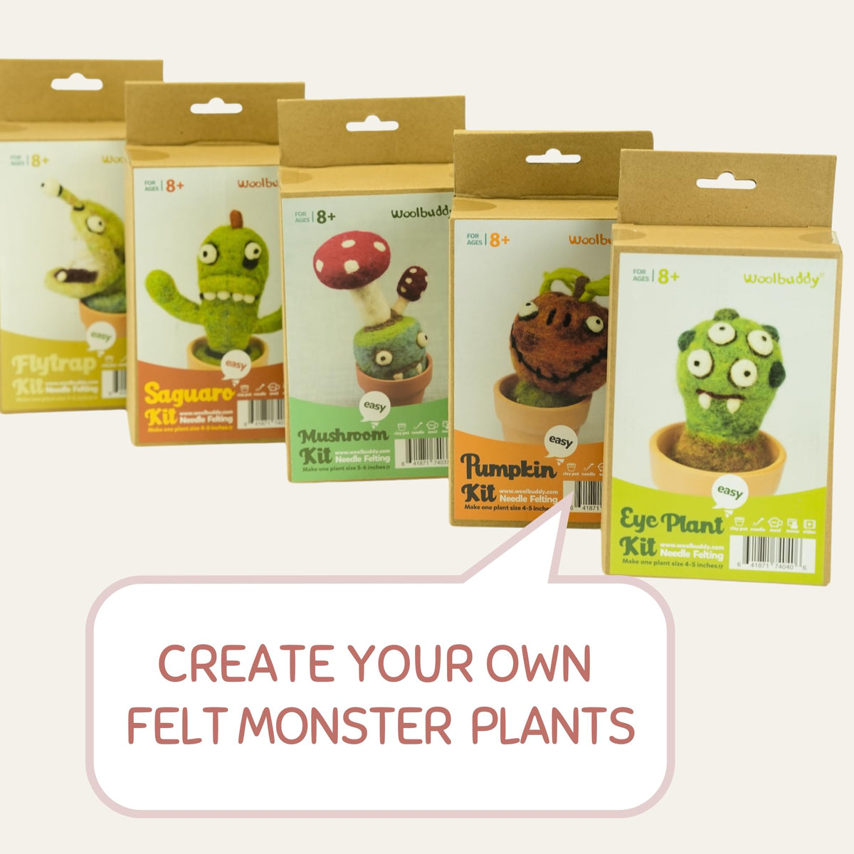 Woolbuddy Needle Felting Kit, Eye Plant Monster Craft for Beginner Adults, Includes Supplies and Instructions, Creative Design for Unique DIY Projects