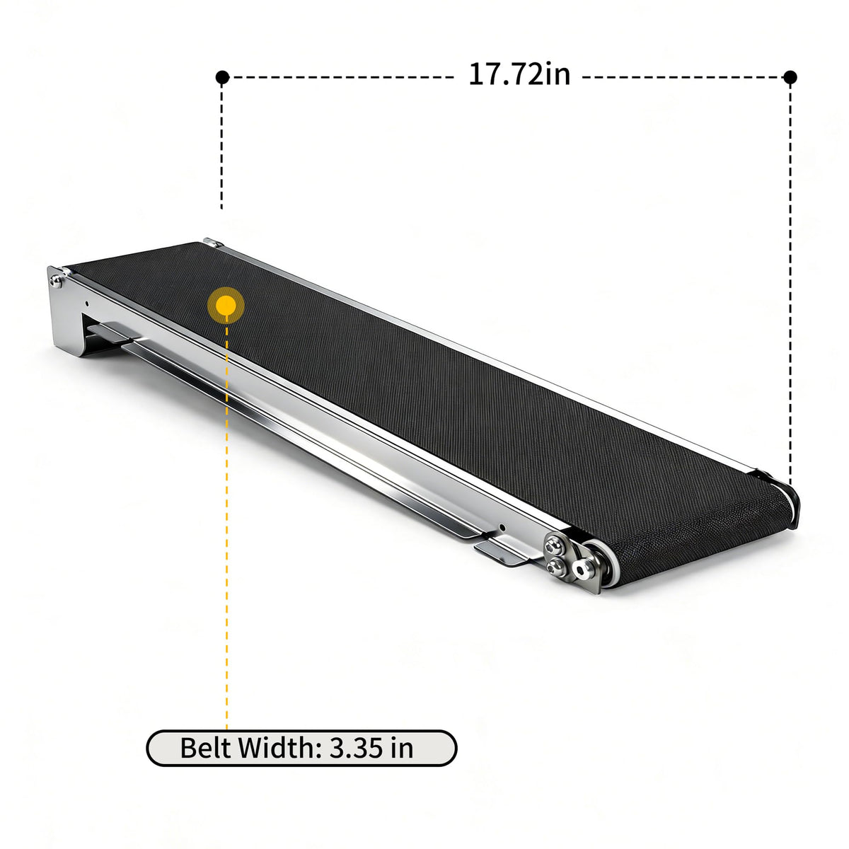 THOUSANDSUNNY Mini Conveyor Belt, 18.11" Stepless Speed Control Reversible Stainless Steel Low Noise for Packaging Sorting DIY Projects