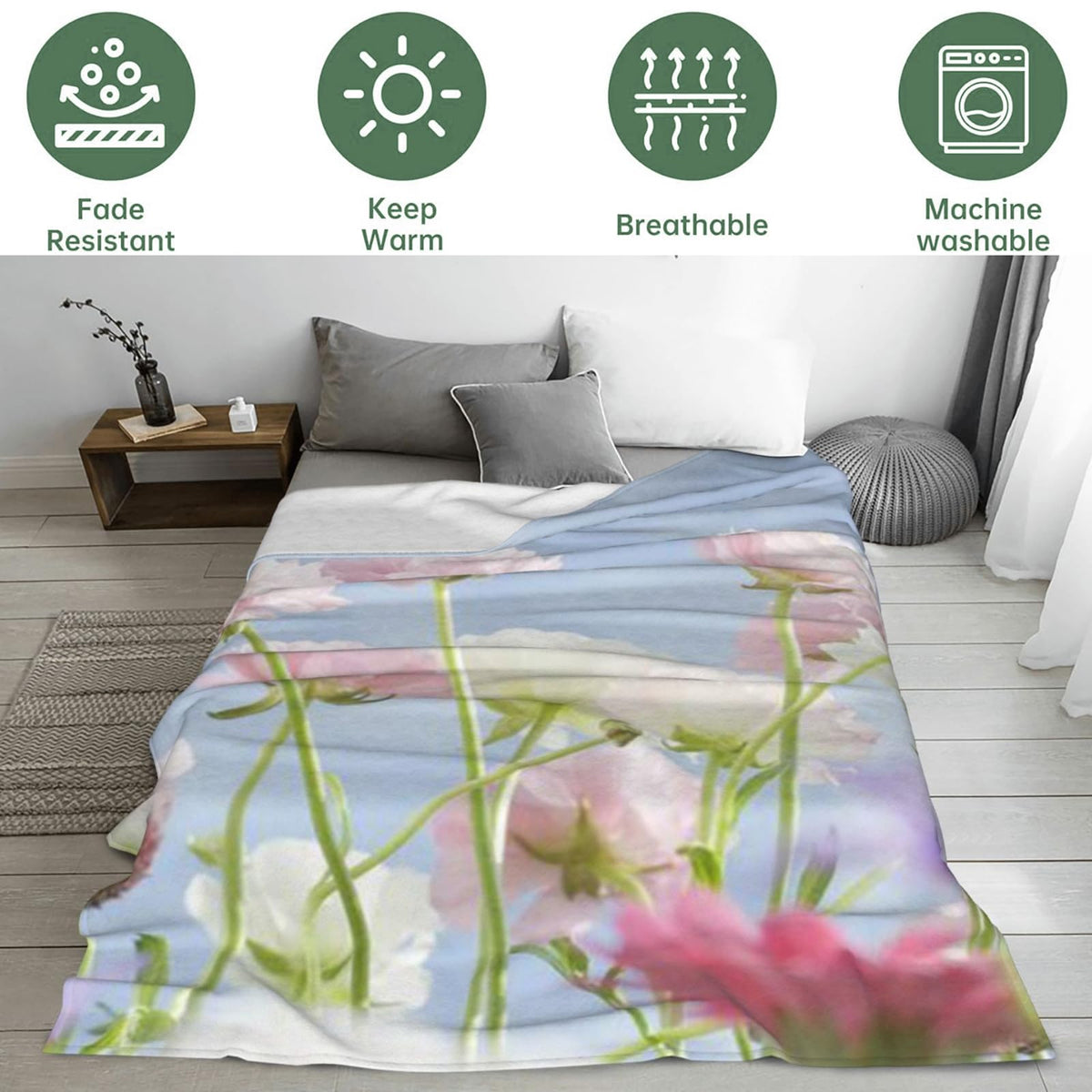 Bidesk Adorable Cat Blanket Soft Cozy Kitten Throw Blanket for Adults Women Kids - Warm Yet Lightweight Flannel Blankets for Travel, Couch, Bed, Fuzzy Outdoor Comfort Wrap 60"×50"