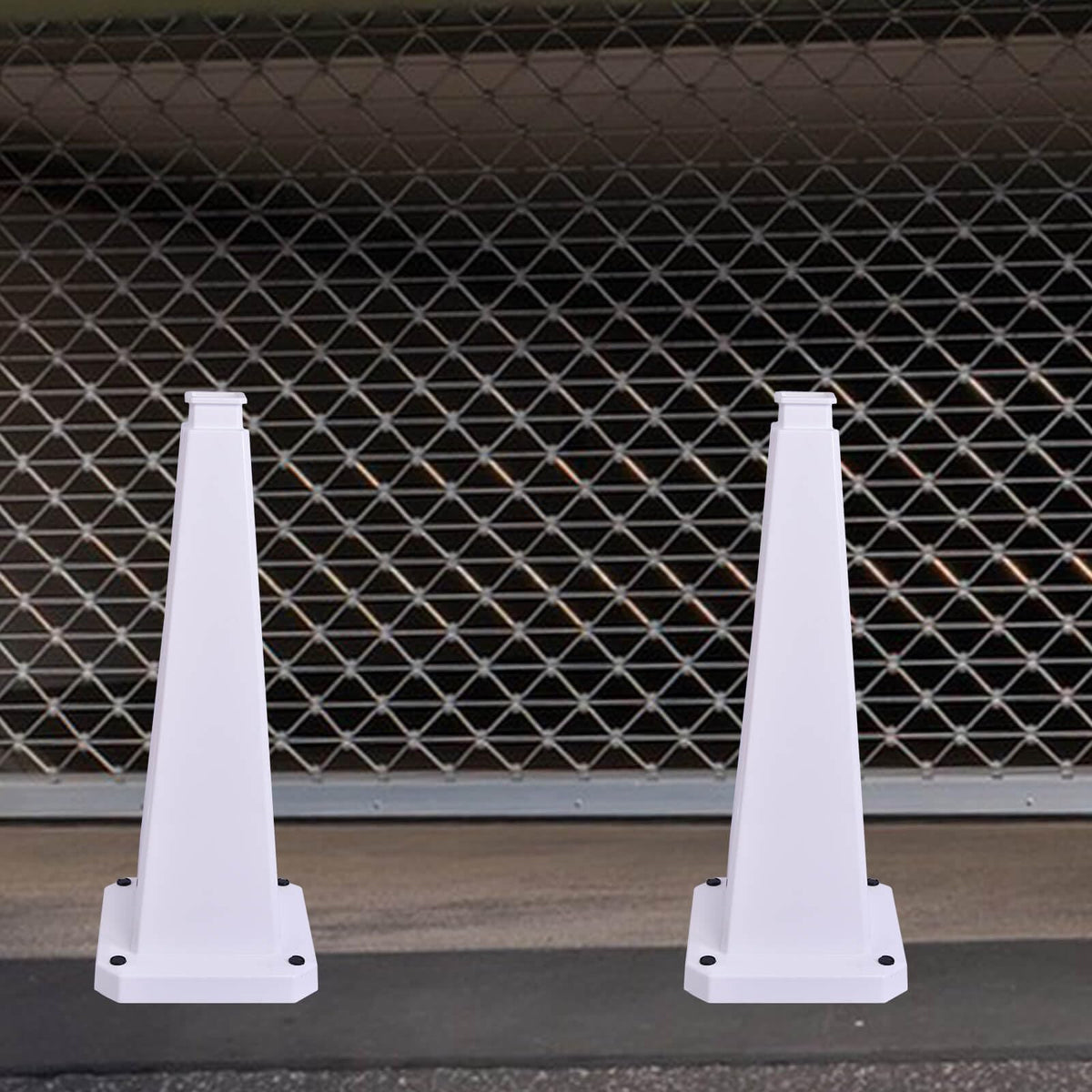 OranclUS 6 Pack 28 Inch Solid White Traffic Cone, High Visibility Durable PVC Safety Cone, Stackable Heavy Duty Traffic Control Cones (6, Solid White, 28inch Blank)