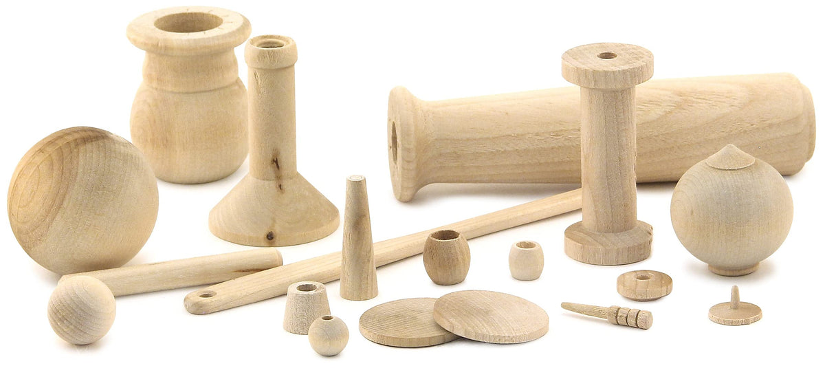 Hygloss Products, Inc Unfinished Wood Turnings, 2.5 lb, Natural (95025)