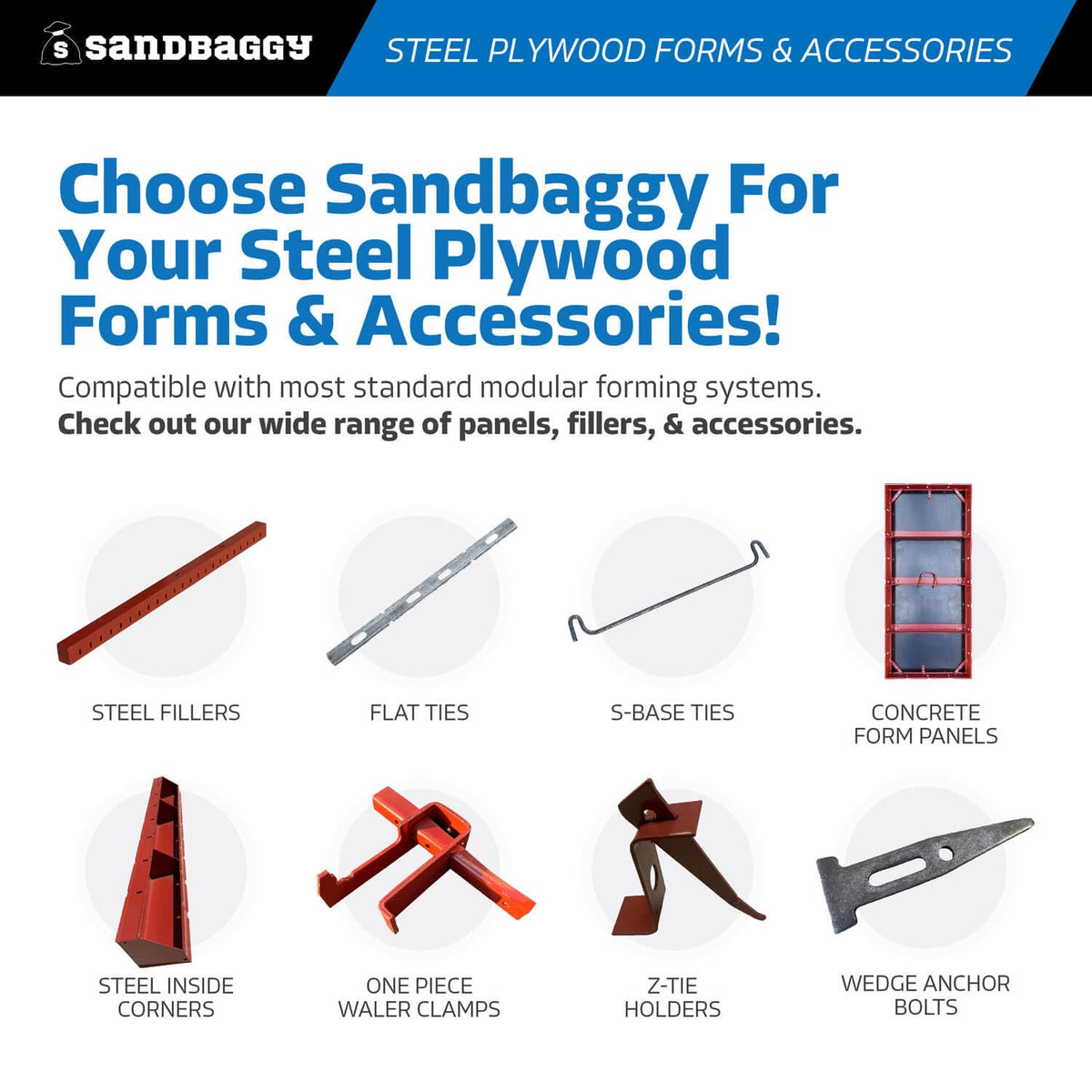 6" x 6" x 8 ft Inside Corners for Steel-Ply Concrete Forms - Sandbaggy (5, 6" x 6" x 8 ft)