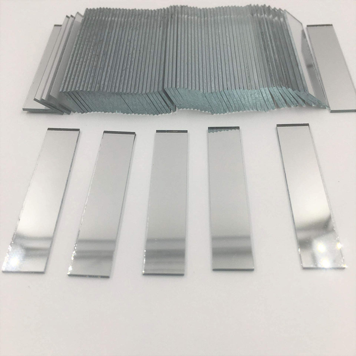 NUO RUI 5/8" x 2" Rectangular Mirror Mosaic Tiles Craft Mirrors 60 Pieces (5/8'' x 2'')