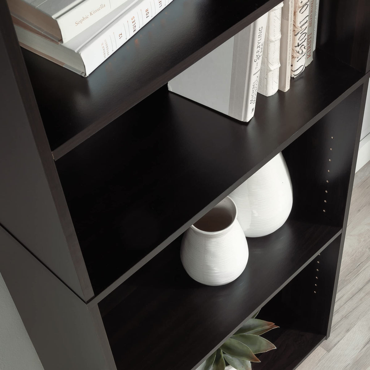 Sauder Beginnings 5-Shelf Bookcase, Bookshelf with Adjustable Storage Shelves, in Cinnamon Cherry finish