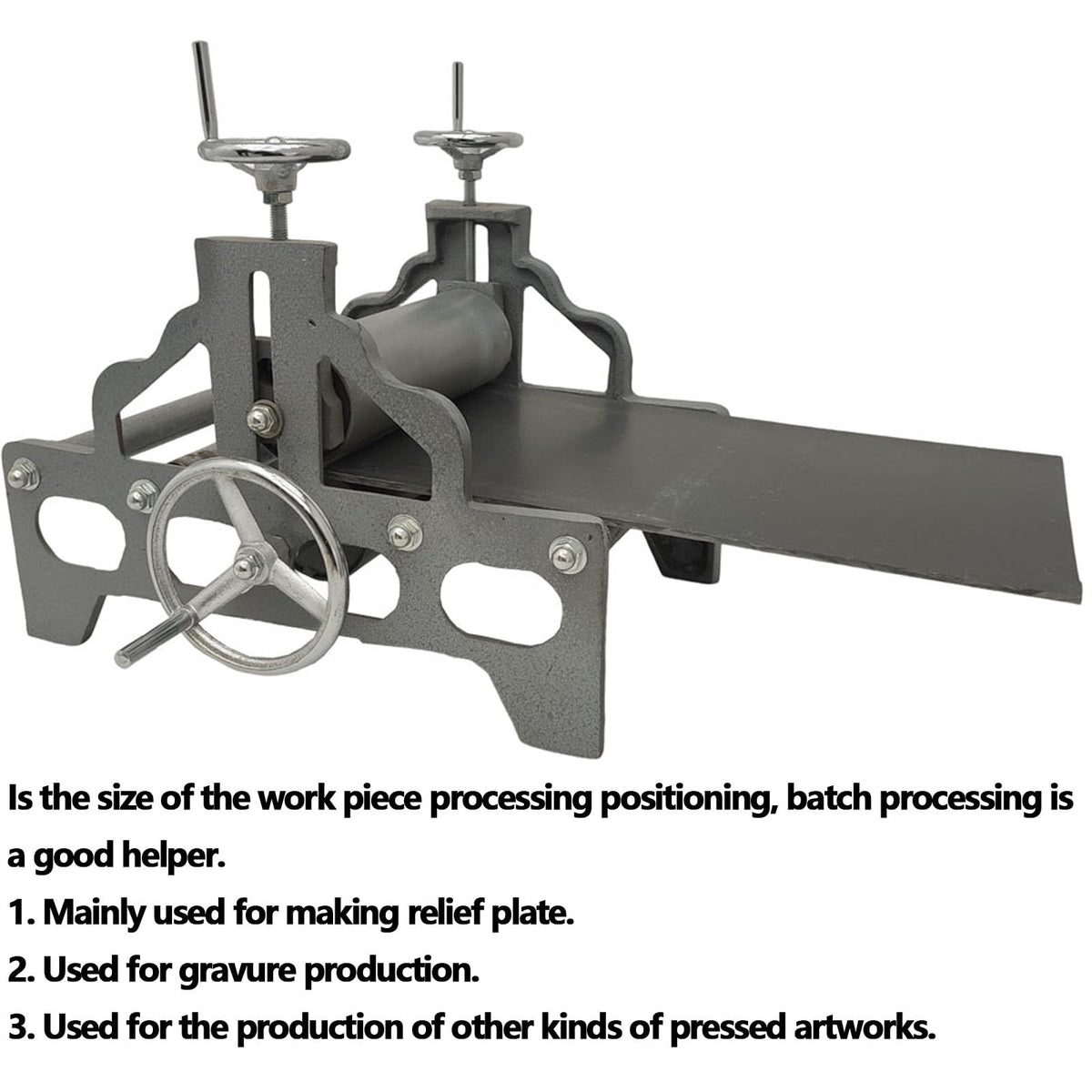 WYDDDARY Manual Portable Slab Roller Machine Tabletop Heavy Duty Printmaking Machine Engraving Press Panel Size 18.9" x 11.2" Height Adjustable for Printmaking