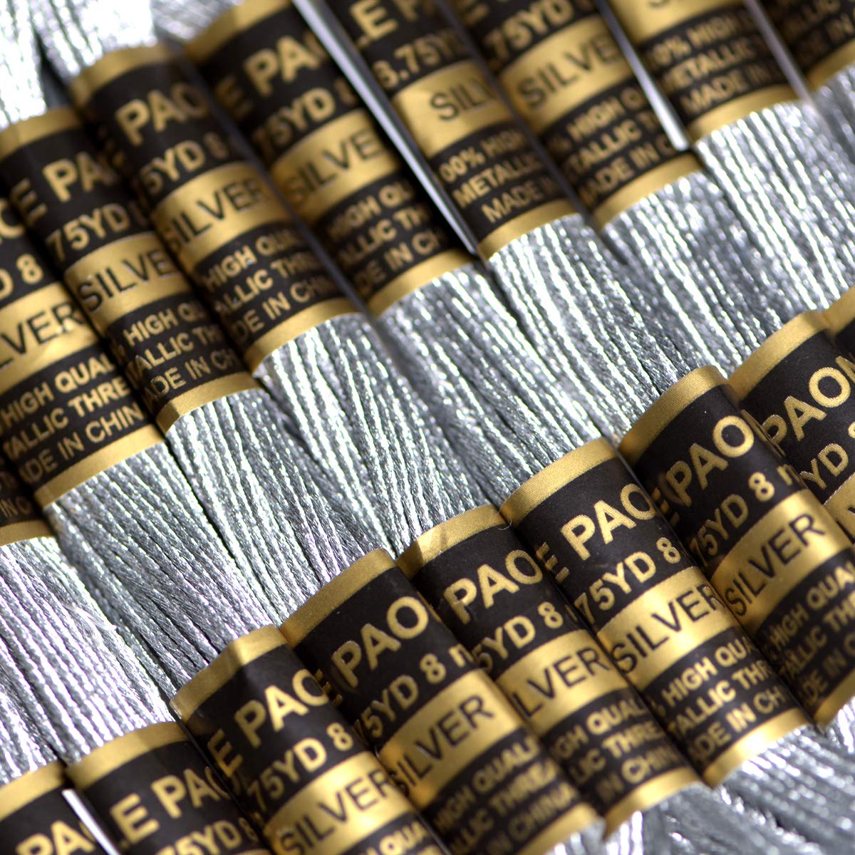 24 Skeins Metallic Embroidery Thread -Cross Stitch Threads - Friendship Bracelets String - Crafts Floss Gold and Sliver