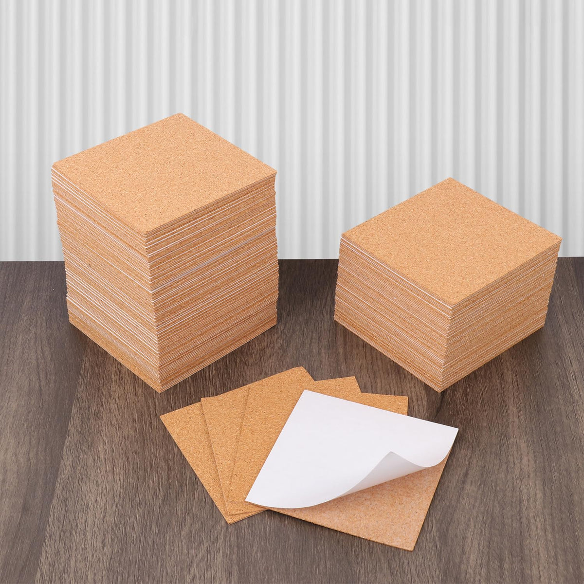 300 PCS 4 x 4 Inch Self Adhesive Cork Squares, Squares Backing Cork Tiles Sheets for Coasters, Perfect for DIY & Craft Projects