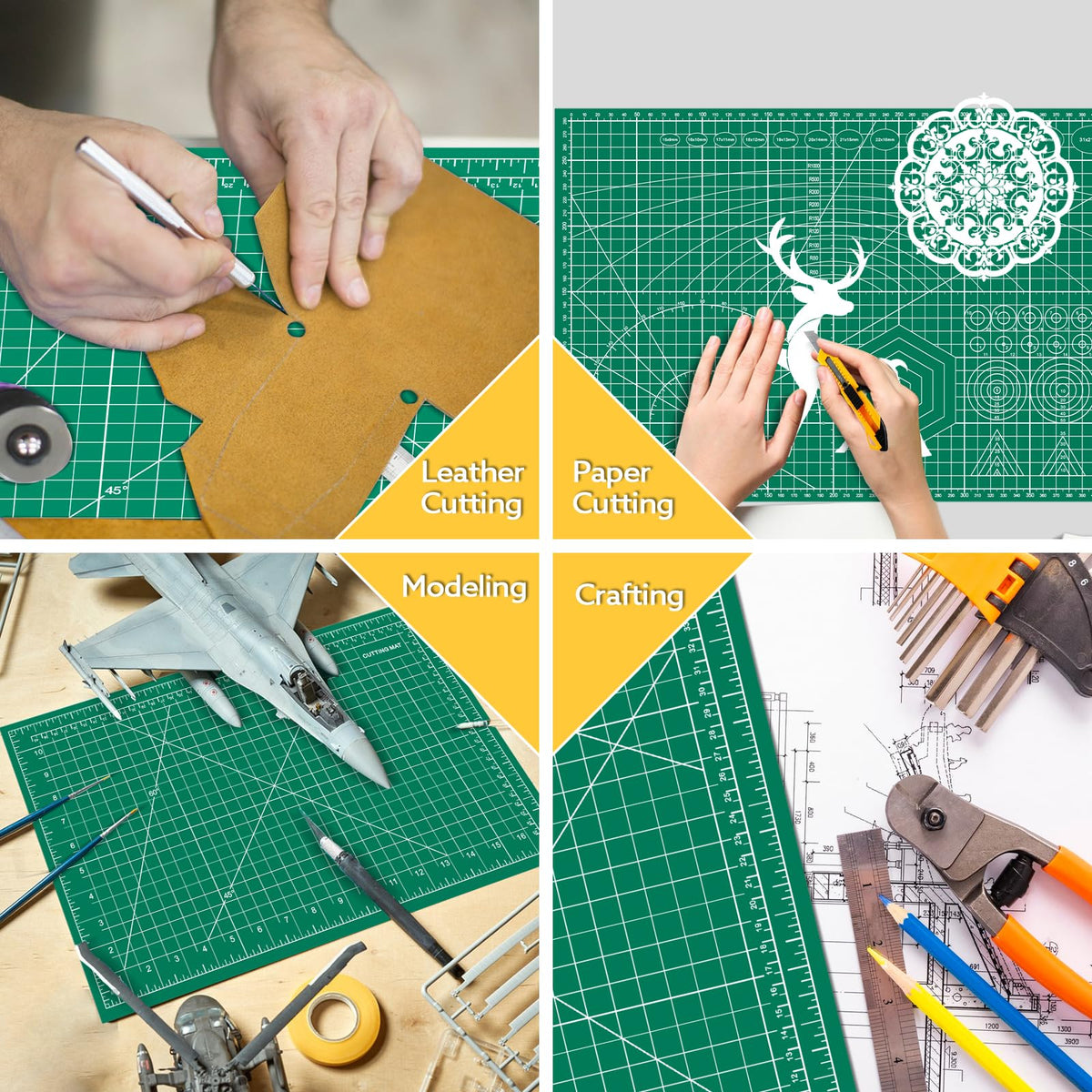 5 Packs Self Healing Cutting Mat 12" x 18" Rotary Cutting Sewing Mat A3, 5-Ply Cutting Board for Fabric Crafting Sewing Scrapbooking Quilting and Precision Cutting
