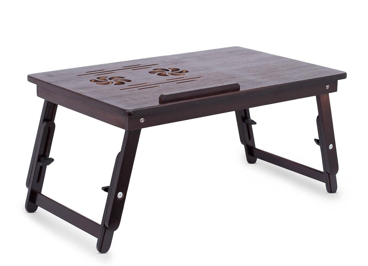 Sofia + Sam Bamboo Ventilation Lap Tray with Adjustable Legs (Walnut)