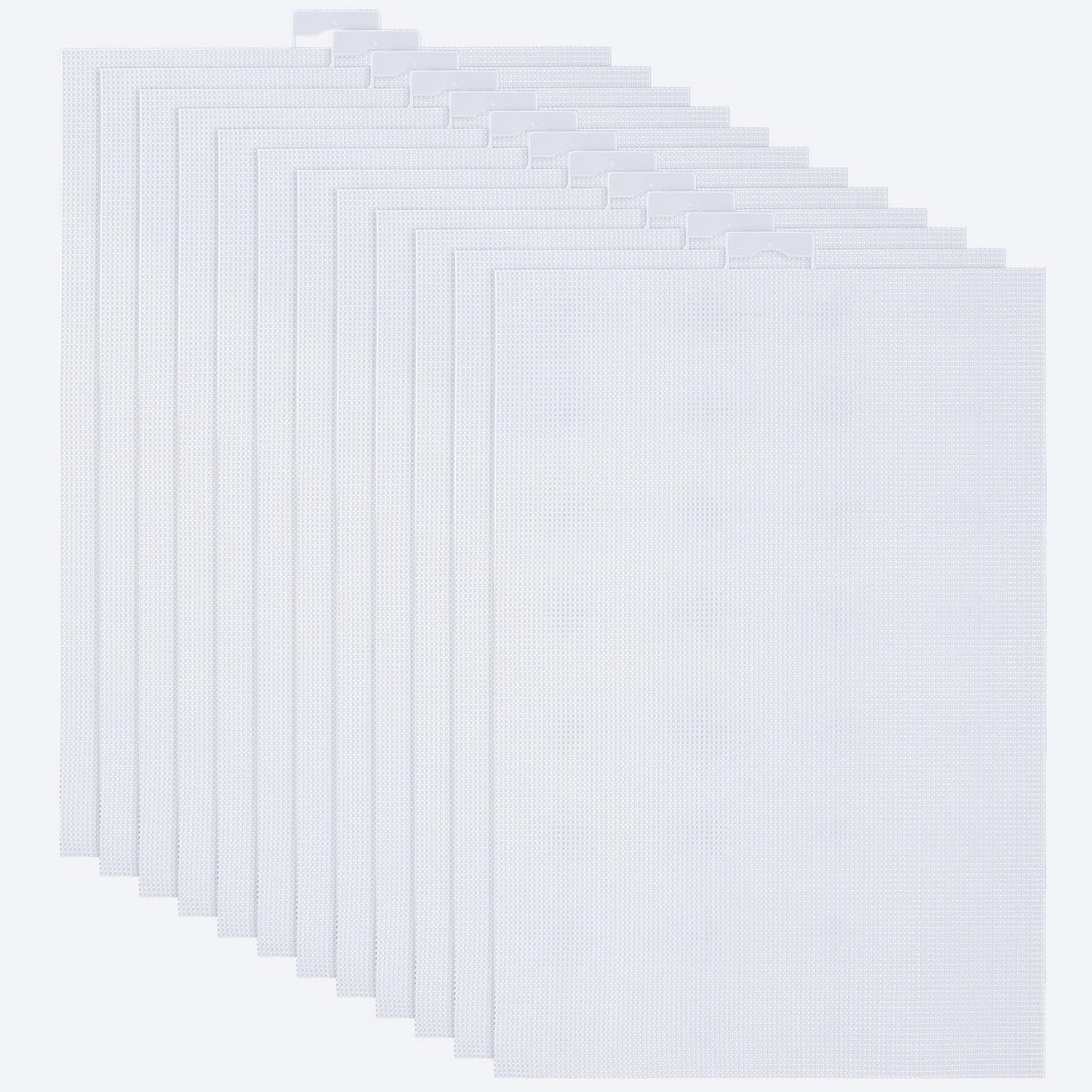 ABuff 12PCS 14 Count Plastic Mesh Canvas Sheets, 14 CT Perforated Plastic Stitching Canvas Cross Stitch PlasticMesh Canvass for Embroidery, Crafts DIY Crochet Projects, 8.2 X 11 Inch, White
