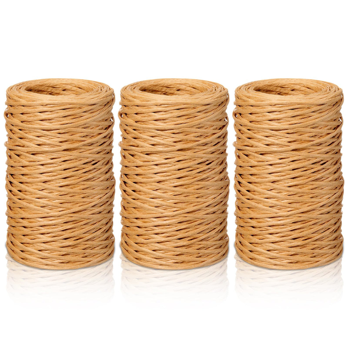 Threlaco 3 Roll 164 Feet Floral Wire Rustic Vine Bind Wire for Wreath Making, Flower Bouquets, Gift Wrapping, DIY Craft, Wedding Decor(Light Brown)