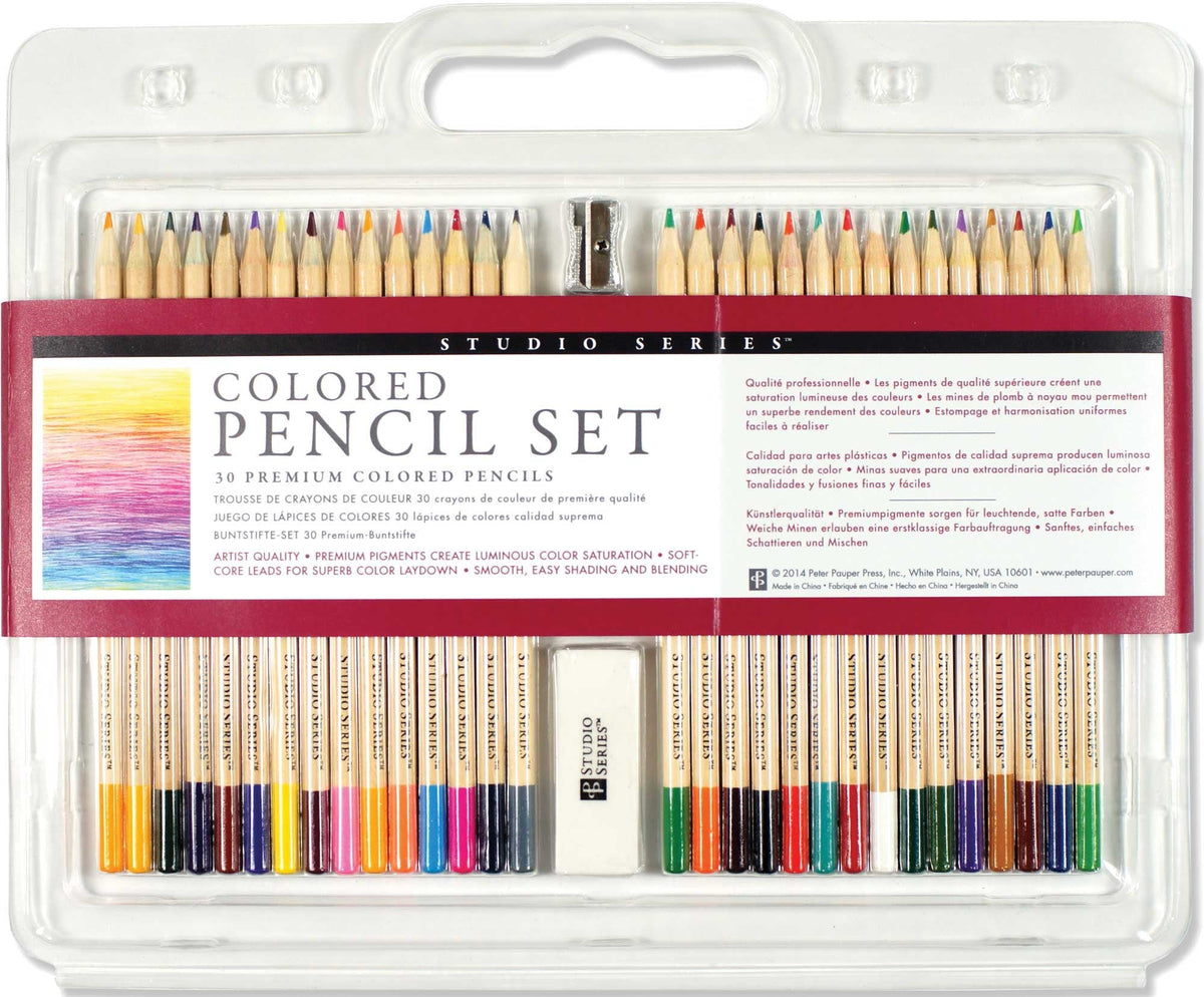 PETER PAUPER PRESS Studio Series Colored Pencil Set (Set of 30)