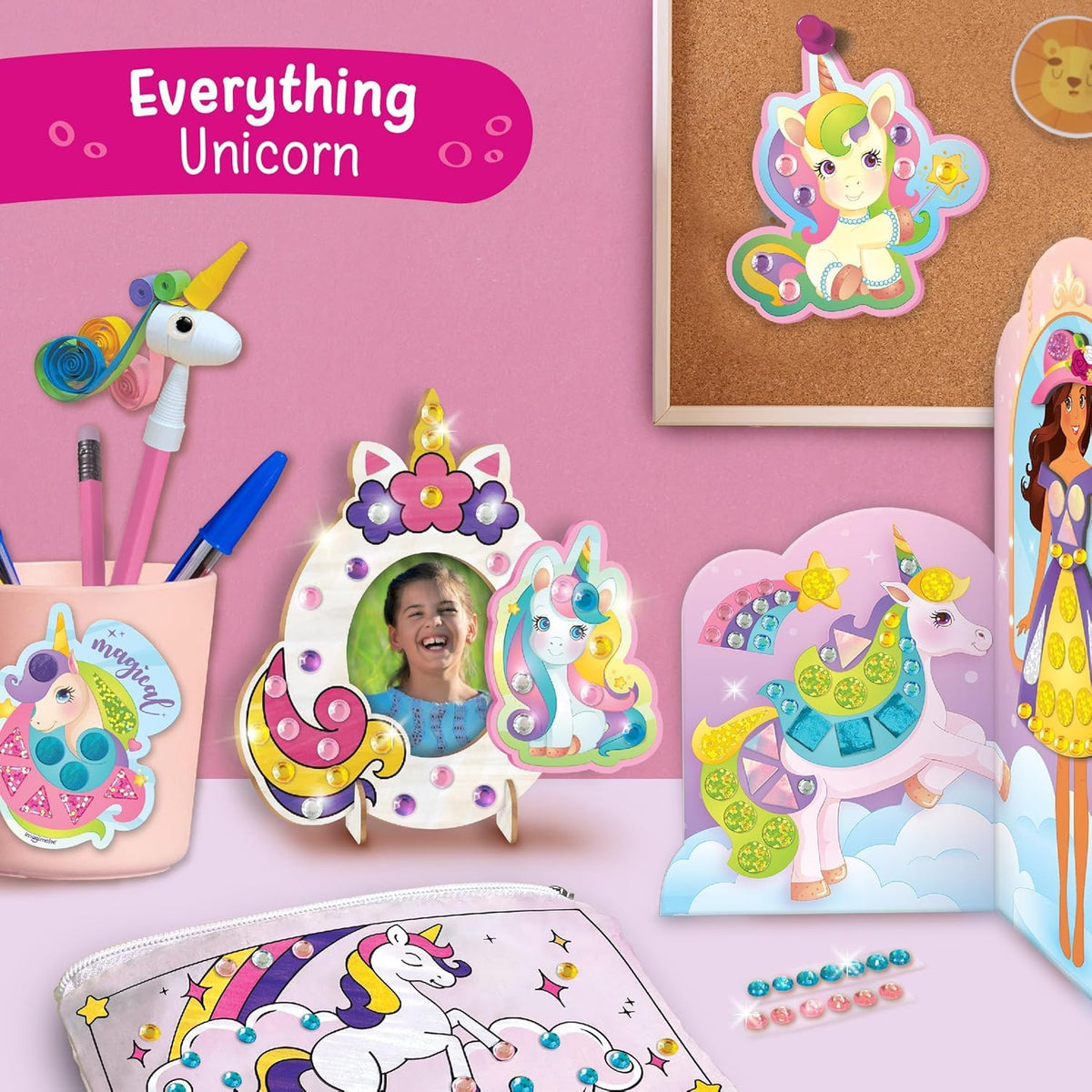 Imagimake Unicorn Craft Kit | 20+ Mess Free Activities | Bracelet Making Kit, Magnetic Board Princess Dress Up, Unicorn Stickers and More | 5,6,7,8 Year Old Girl Birthday Gift | Crafts for Girls 8-12